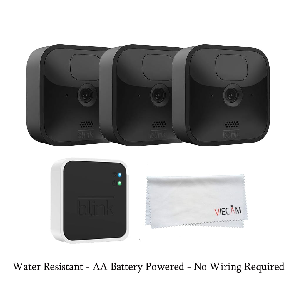 Blink_Outdoor HD Security Camera System (2021 Newest Model) - 3 Camera Kit and VIECAM Cloth | Wireless, Weather-Resistant Camera with Two-Year Battery Life and Motion Detection