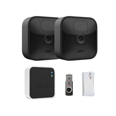 Blink_Outdoor Security 2 Camera Kit with Local Storage Bundle | Includes Blink_2_Camera System, 32GB VIECAM USB Drive and Cleaning Cloth