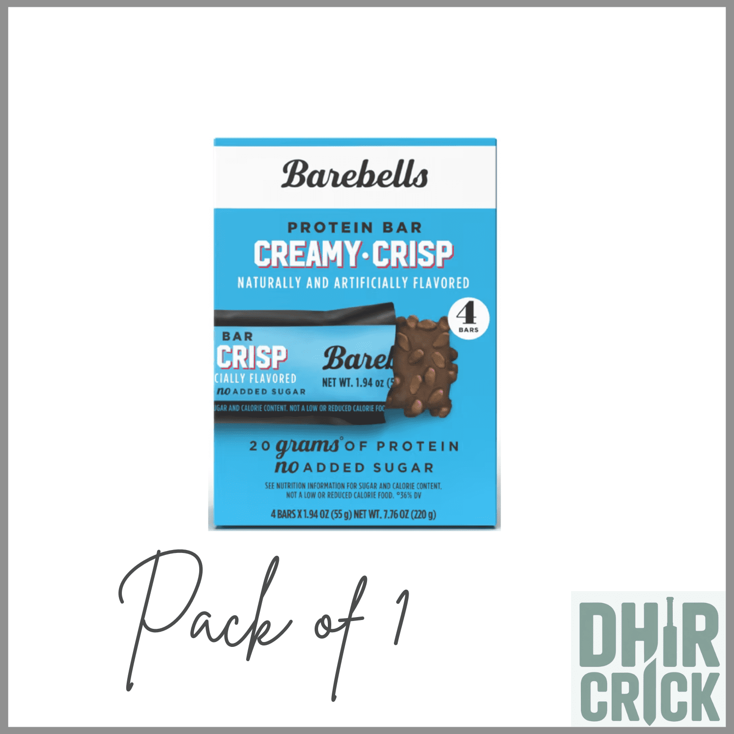 Barebells Protein Bars, Creamy Crisp, 20g High Protein, 1.9oz, 4 Count ( pack of 1 )