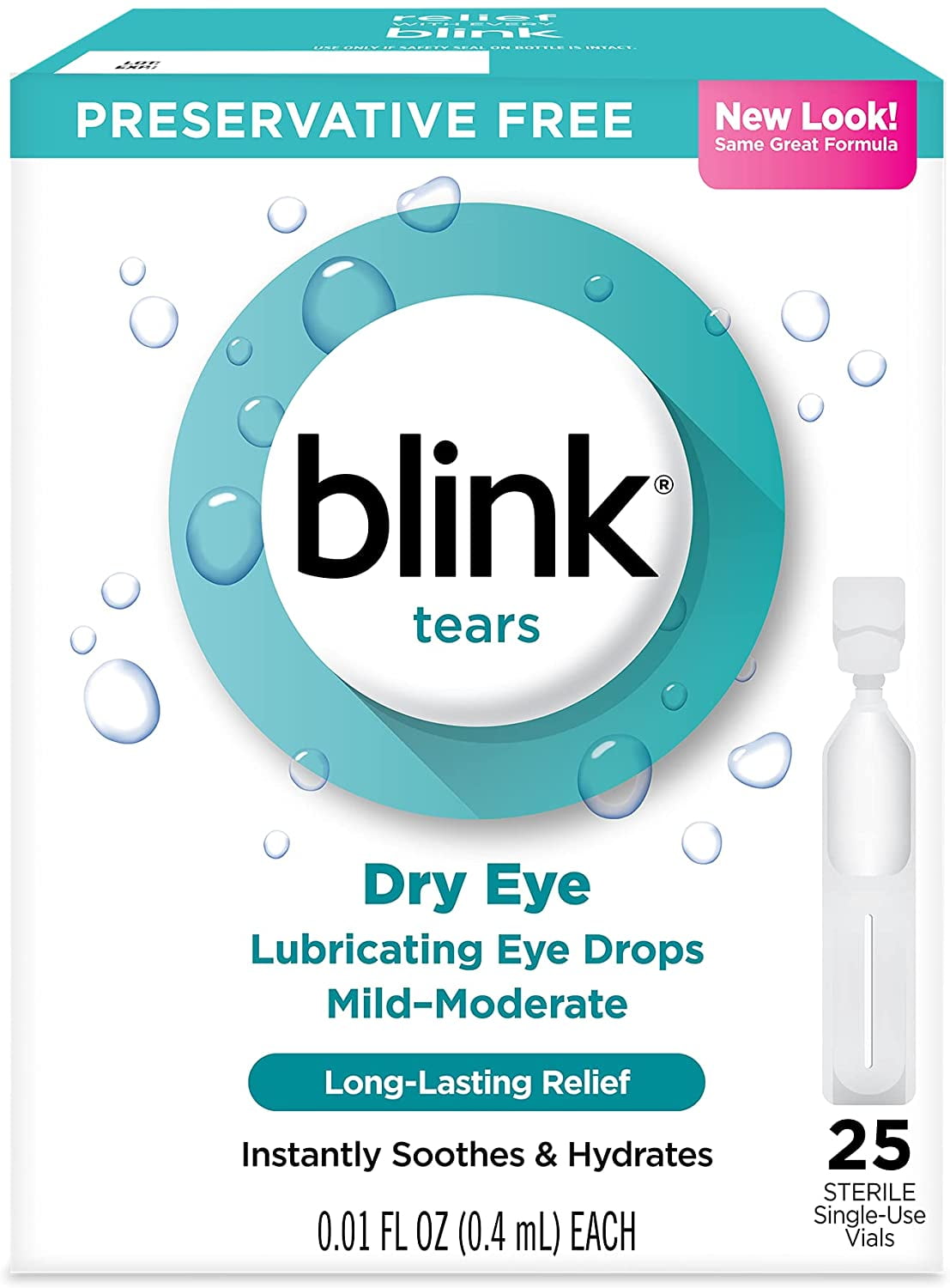 Blink Tears Dry Eye Lubricating Eye Drops MildModerate 0.01 fl oz 25