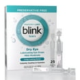 thumbnail image 1 of Blink Tears Eye Drops for Dry Eyes, Preservative Free Lubricating Eye Drops, Sterile Single Use Vials, Gentle Eye Care for Mild to Moderate Dry Eye Symptom Relief, 25 Count, 0.01 fl oz Vials, 1 of 12