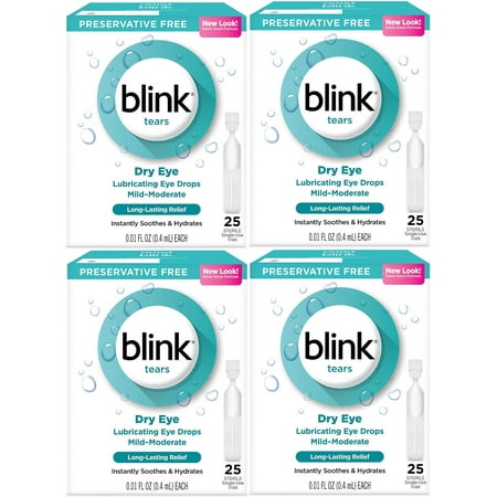 Blink Tears Lubricating Eye Drops Mild-Moderate Dry Eye, 25 Count - 0.01 oz