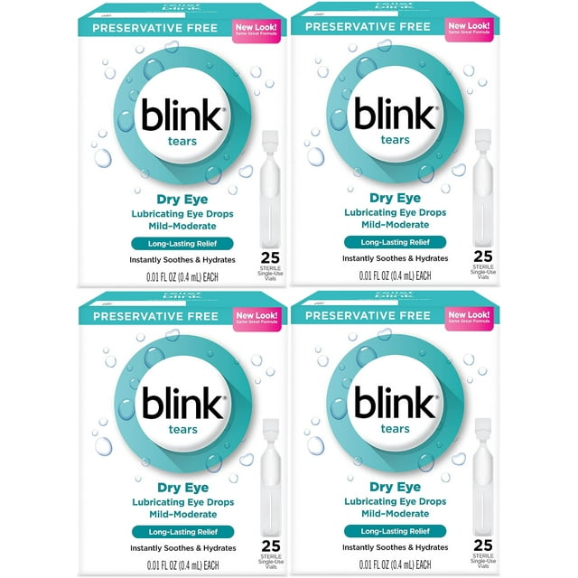 Blink Tears Lubricating Eye Drops MildModerate Dry Eye, 25 Count 0.