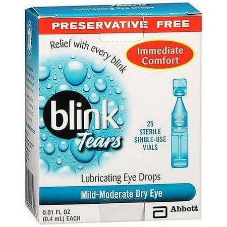 Blink Tears Lubricating Eye Drops Mild-Moderate Dry Eye, 25 Pk - 0.01 oz, (Pack of 2)