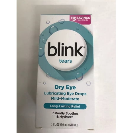 Blink Tears Sterile Mild-Moderate Lubricating Eye Drops Relief, 1.0 oz