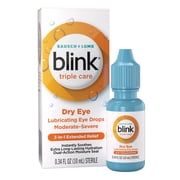 Blink Triple Care Lubricant Drops For Dry Eye Relief & Symptoms, 0.34 fl oz
