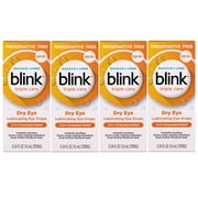 Blink Triple Care Preservative Free Lubricating Eye Drops, 3-in-1 Relief for Dry Eyes with Hyaluronic Acid, 0.34 FL OZ - 4 Pack