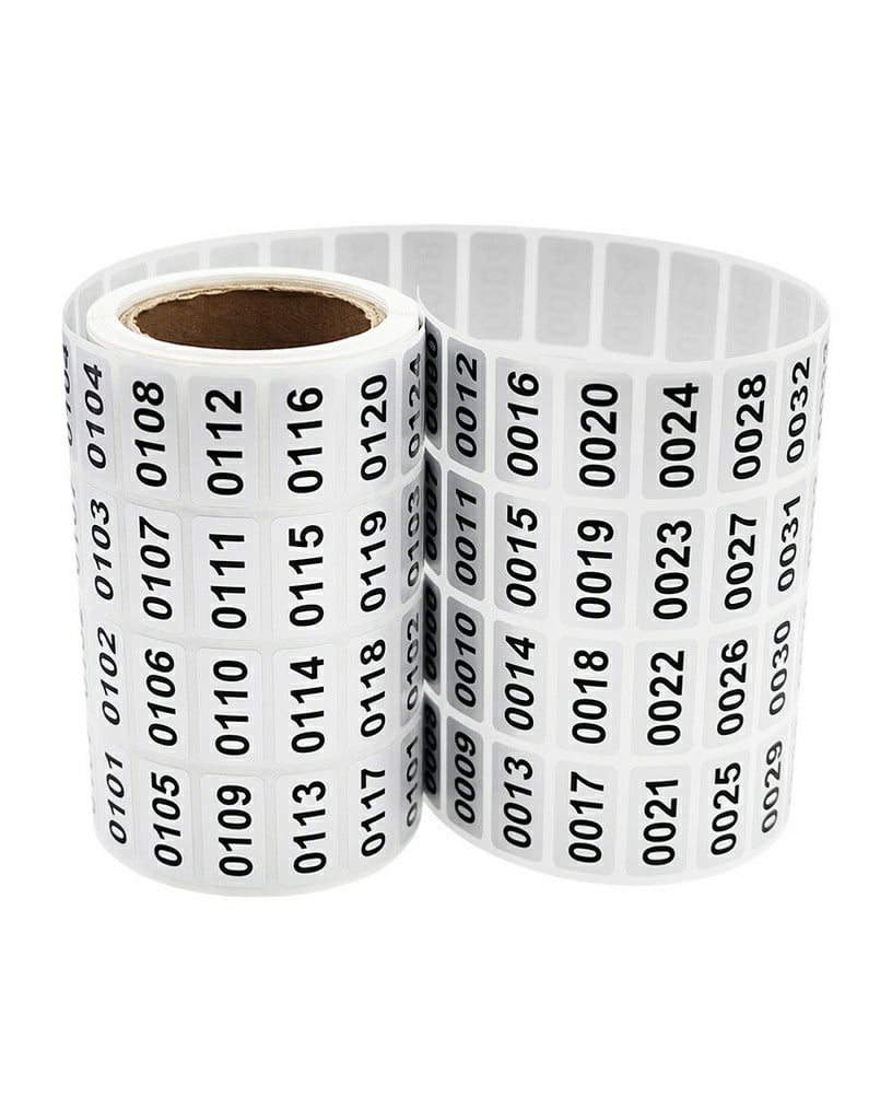 Weatherproof Number Labels BlinkLLX 001-2000 Consecutive Number Waterproof Vinyl Self Adhesive ...
