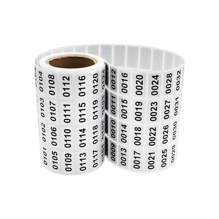 BlinkLLX 001-2000 Consecutive Number Waterproof Vinyl Self Adhesive Labels