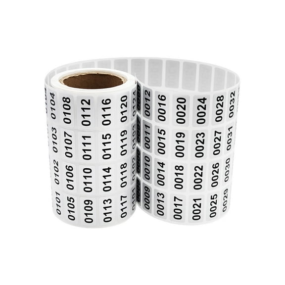 BlinkLLX 001-2000 Consecutive Number Waterproof Vinyl Self Adhesive Labels
