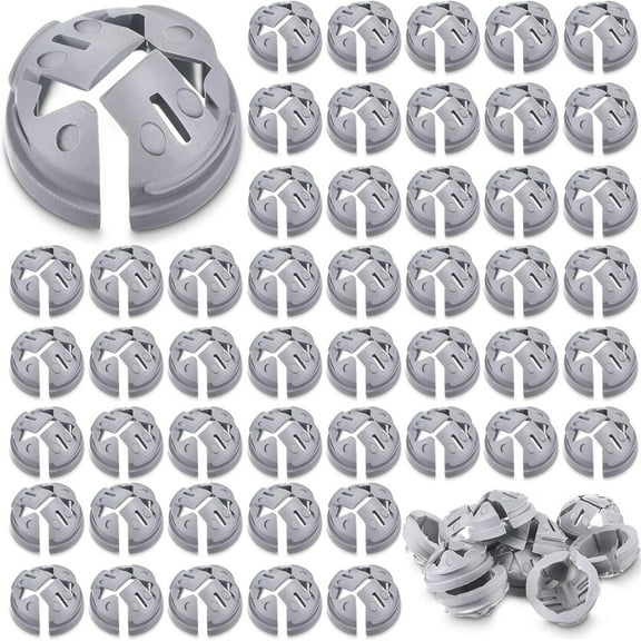 BlinkL 60 Pcs 3/8 In. - 1/2 In. Non Metallic Button Push-in Bulk Connector Gray NM Cable Connector Electrical Conduit Fittings Fits for 1/2 Inch Knockouts