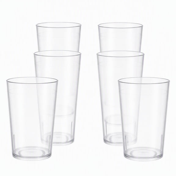 BlinkL Cocktail & Party Shatterproof Disposable Plastic Cups, 8 oz, Clear, 6 Count