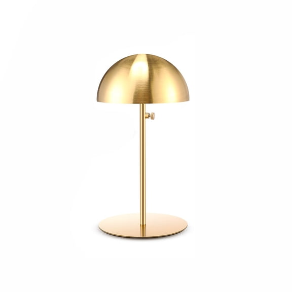 BlinkL Hat Display Stand 7.9-15.7inch Adjustable Wigs Head Holder Stand Anti Rust Non Slip Stable Stainless Steel Metal Rack for Hat Storage Wig Styling Practice(Gold)