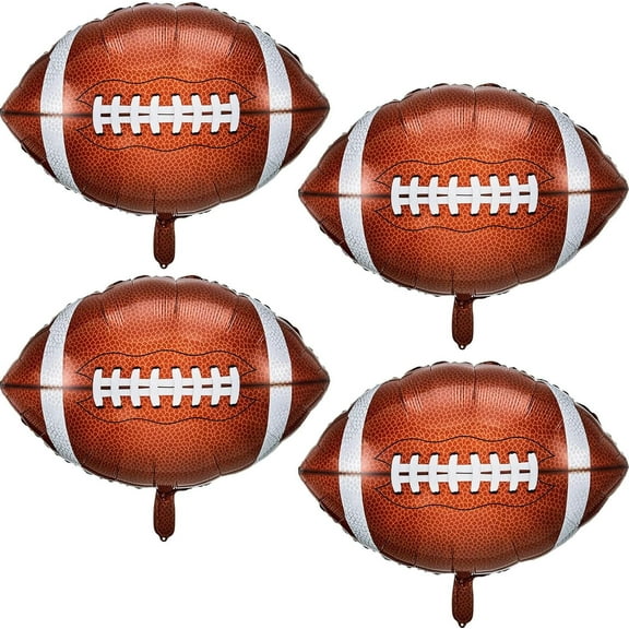 BlinkL Skylety Football Balloons Football Rugby Shaped Aluminum Foil Balloons for Sport Themed Rugby Birthday Party Decor, 26 Inch(4 Pieces)