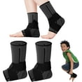 thumbnail image 1 of BlinkLLX 1 Pair Ankle Brace for Kids Compression Ankle Sleeves Adjustable Foot Support Brace Elastic Guard for Children Boys Girls Sports Running Jogging Dance Fitness Gymnastics(Black,X-Small), 1 of 6