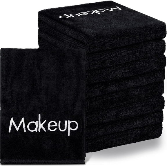 BlinkLLX 10 Pack Makeup Towels Black Makeup Washcloths for Face Microfiber Remover Cloth 13x13 Inch Quick Dry Face Towels for Cleansing Hand