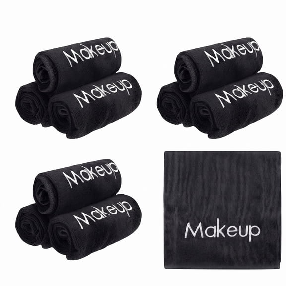 BlinkLLX 10 Pack Makeup Towels Black Makeup Washcloths for Face Microfiber Remover Cloth 13x13 Inch Quick Dry Face Towels for Cleansing Hand