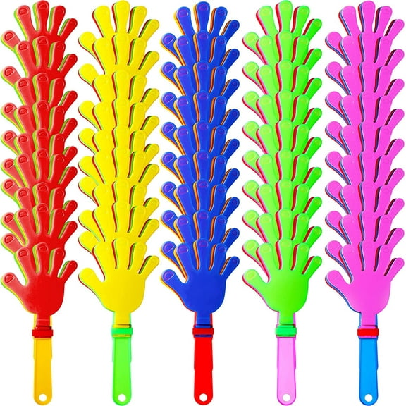 BlinkLLX 10 Pcs 7.5 Inch Hand Clappers Noisemakers Bulk Clappers Noisemakers Party Favors Mini Hand Soundboard Plastic Noise Makers for Sporting Events Fiesta Birthday Game Rewards Cheers Supplies