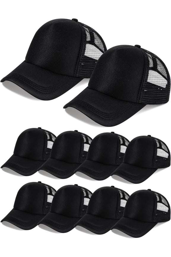 10 Pcs Sublimation Blank Trucker Hats Bulk Mesh Baseball Cap Polyester Mesh Trucker Hat for Men and Women