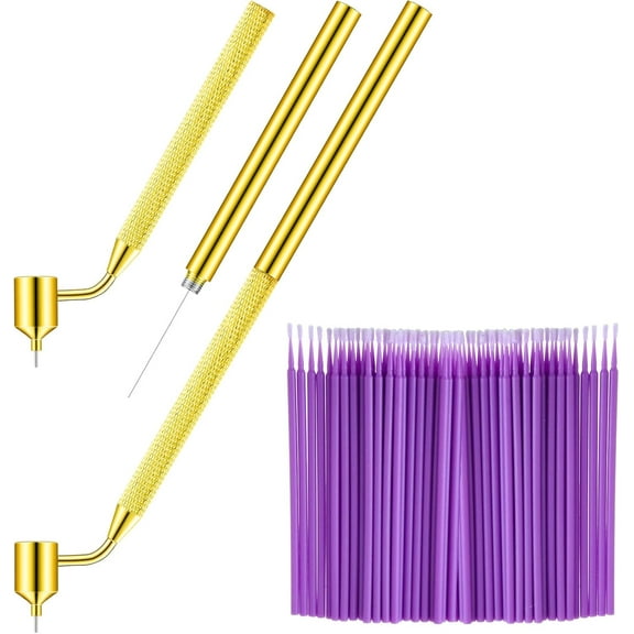 BlinkLLX 100 Pack 0.5 mm Touch up Paint Brushes Repair Pen Gold Writer Paint Applicator Pen Detailing Fluid Writer Pen Disposable Micro Applicators for Auto Repair Chip Automotive Scratch