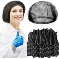 thumbnail image 1 of BlinkLLX 100 Pcs Disposable Bouffant Caps 21" Hairnets Non Woven Bulk Elastic Dust Caps for Food Service, Cooking, Kitchen, 1 of 13