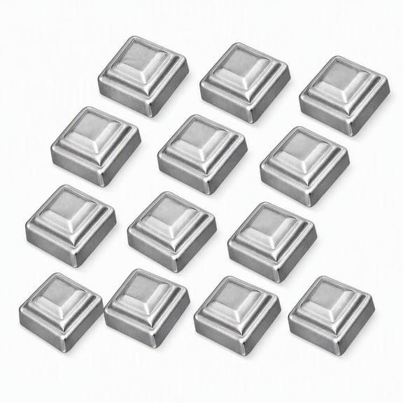 BlinkLLX 12 Pack 2 Inch Silver Weatherproof Pressed Steel Post Caps