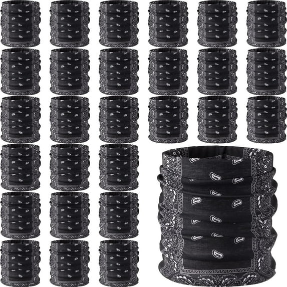 BlinkLLX 12 Pcs Paisley Bandanas Buffs Seamless Neck Gaiter Face Mask Headwear Balaclava for Men Women Wind UV