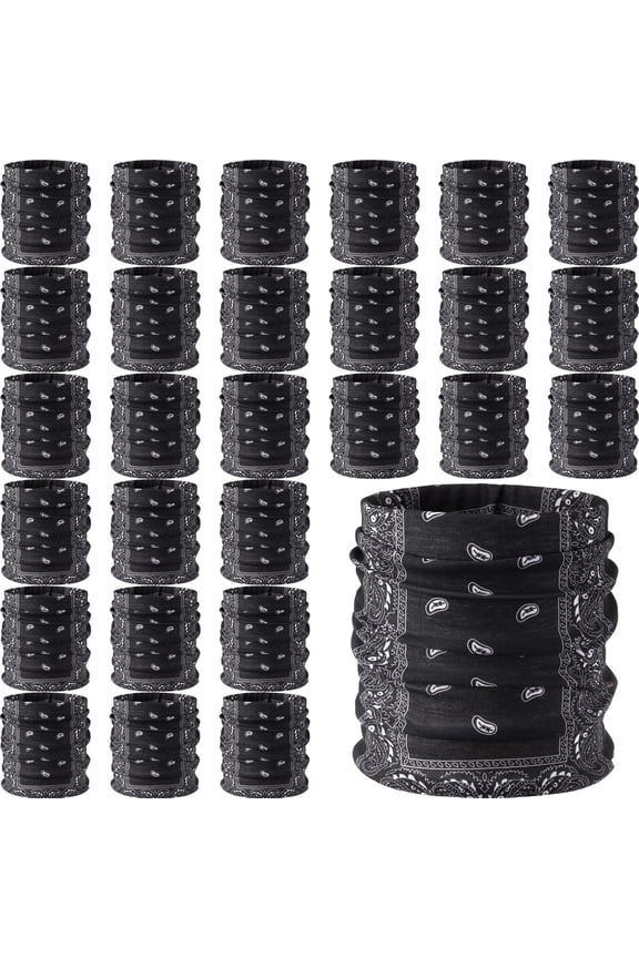 12 Pcs Paisley Bandanas Buffs Seamless Neck Gaiter Face Mask Headwear Balaclava for Men Women Wind UV