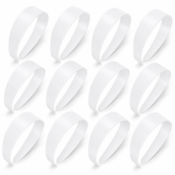 BlinkLLX 12 Pieces Plastic Headbands Wide Hard Plain Craft Headband Plastic Hairband for DIY Hair Accessories Women (White,1.5 Inch)