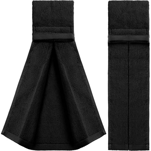 BlinkLLX 2 Pcs Cotton Sports Football Towel with Closure Pitching Football Sweat Towel for Sports Gym Men Women Accessories(Black,Classic)