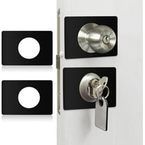 BlinkLLX 2 Pcs Door Reinforcement Plate Stainless Steel Door Lock Repair Plate Bracket with 4 Pcs Adhesive Tapes Prevent Lock Loose or Wobbly(Black)