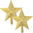 thumbnail image 1 of BlinkLLX 2 Pcs Glitter Christmas Tree Toppers Star 8 Inch Gold Star Christmas Tree Top Decoration for Holiday Christmas Tree Toppers for Xmas Party Indoor & Outdoor Decor, 1 of 15