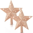 thumbnail image 1 of BlinkLLX 2 Pcs Glitter Christmas Tree Toppers Star 8 Inch Rose Gold Star Christmas Tree Top Decoration for Holiday Christmas Tree Toppers for Xmas Party Indoor & Outdoor Decor, 1 of 14