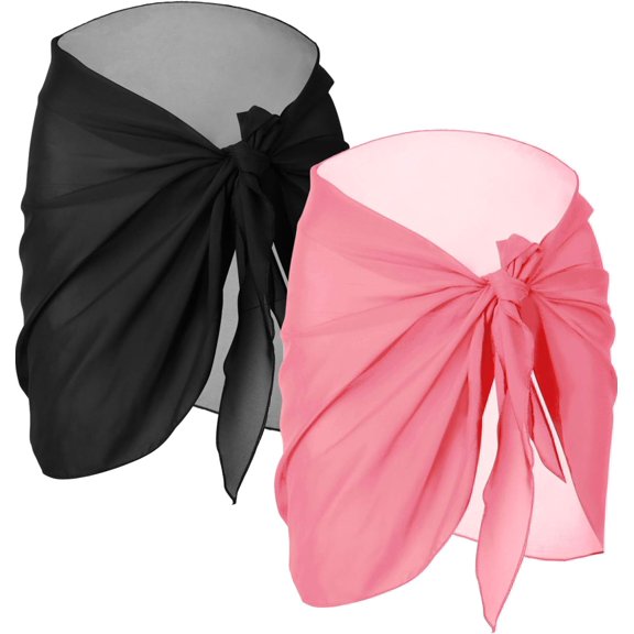BlinkLLX 2 Pieces Sarong Coverups for Women Bathing Suit Wrap Swimsuit Skirt Beach Bikini Cover up Swimwear Chiffon