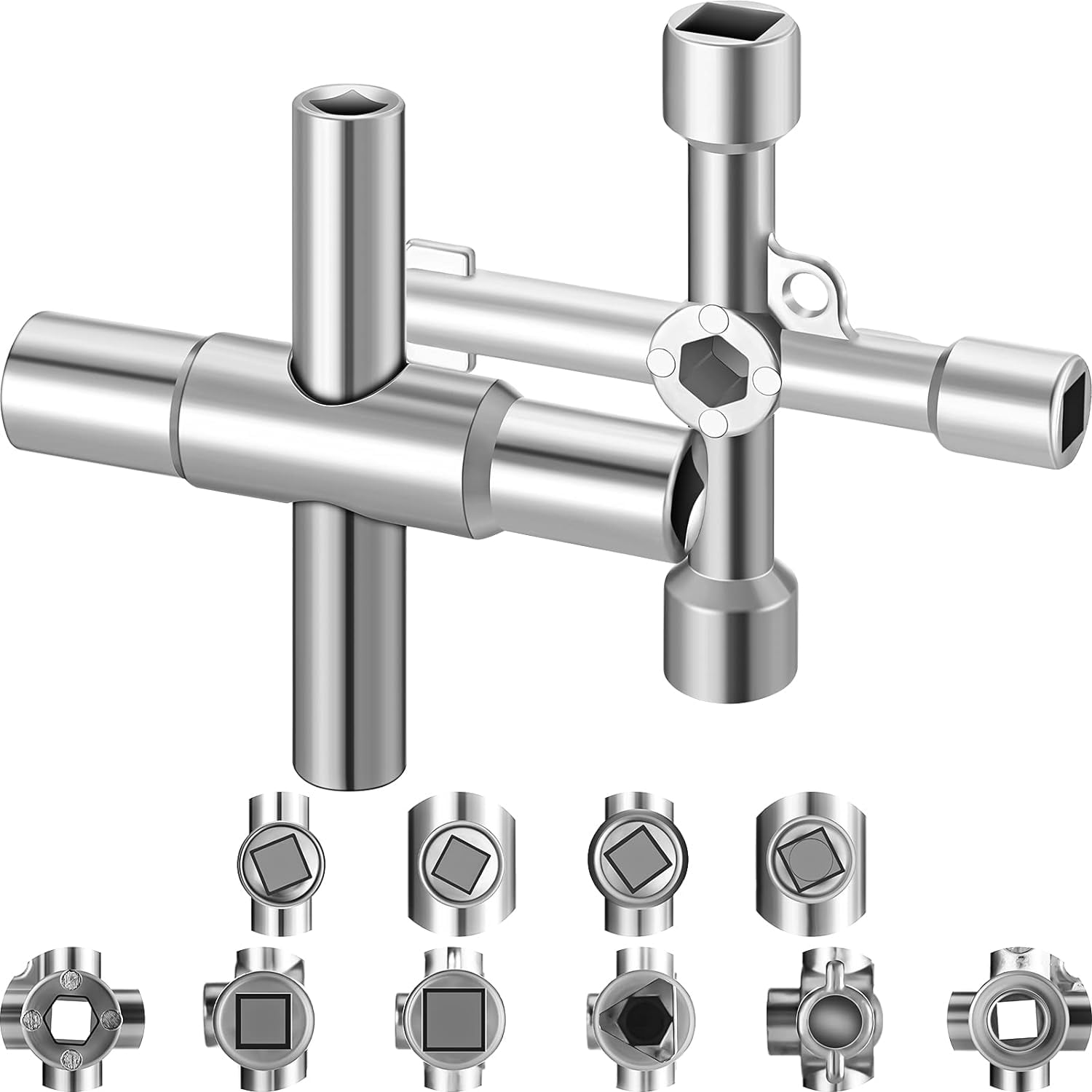 BlinkLLX 2 Pieces Water Key 4-way 6-way Sillcock Wrench Handcuff Key ...