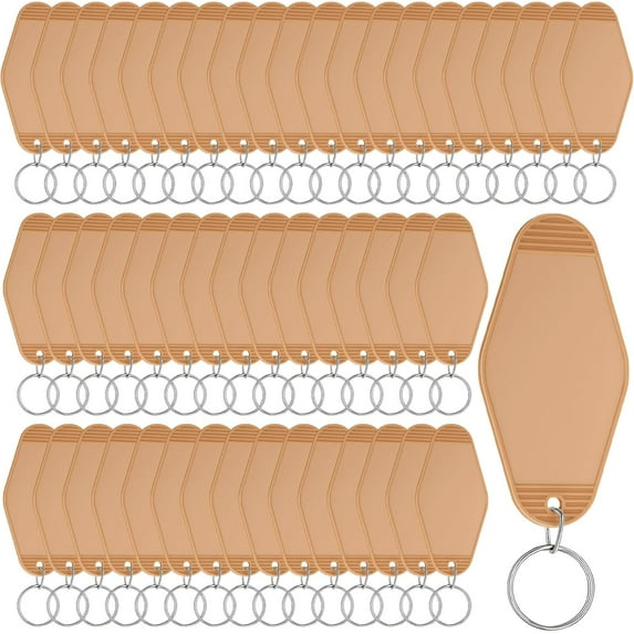 BlinkLLX 20 Pcs Blank Motel Keychain Sublimation Vintage Blank Hotel Keychain Bulk for DIY Crafts Ornament