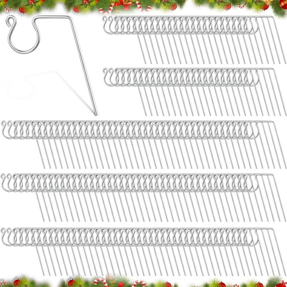 BlinkLLX 200 Pieces Metal Christmas Light Gutter Hooks Christmas Light Hanger Hooks for Gutters Stainless Steel Xmas Outdoor Light Hooks Clips for Christmas Light Kitchen Bathroom Work Shop Garden
