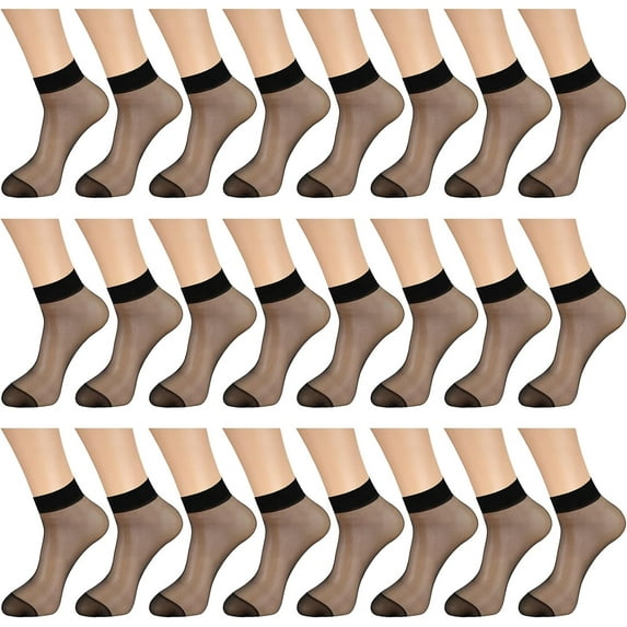 BlinkLLX 24 Pairs Women's Sheer Ankle Socks Thin Nylon Socks for Women Transparent High Hosiery Stockings for Women