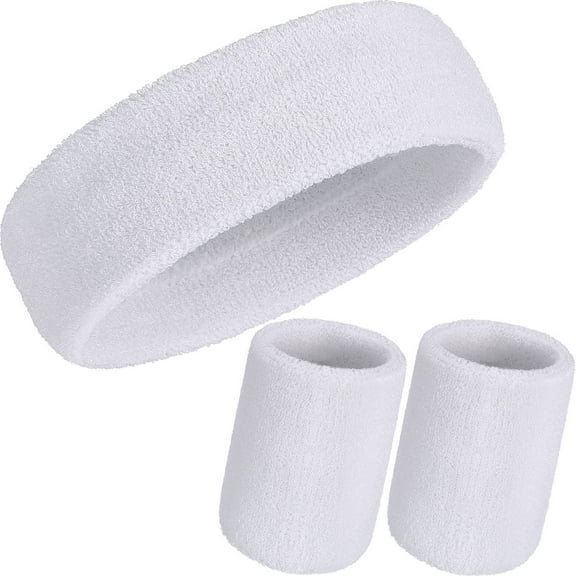 BlinkLLX 3 Pcs Sweatbands Set 80s 90s Neon Sports Headband Tennis Striped Sweat Band Sports Competitions Games for Men Women Party Supplies