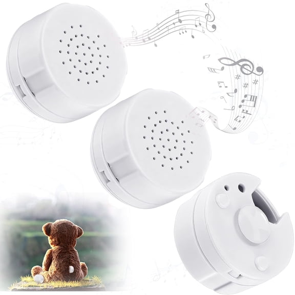 BlinkLLX 3 Pcs Voice Recorder for Stuffed Animal Bear Mini Device, DIY Custom Voice Message Toy for Dolls, Plush Toys and Pillows(30s Edition)