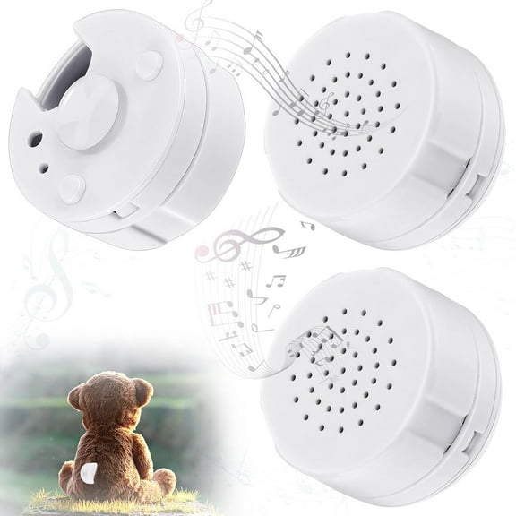 BlinkLLX 3 Pcs Voice Recorder for Stuffed Animal Bear Mini Device, DIY Custom Voice Message Toy for Dolls, Plush Toys and Pillows(60s Edition)