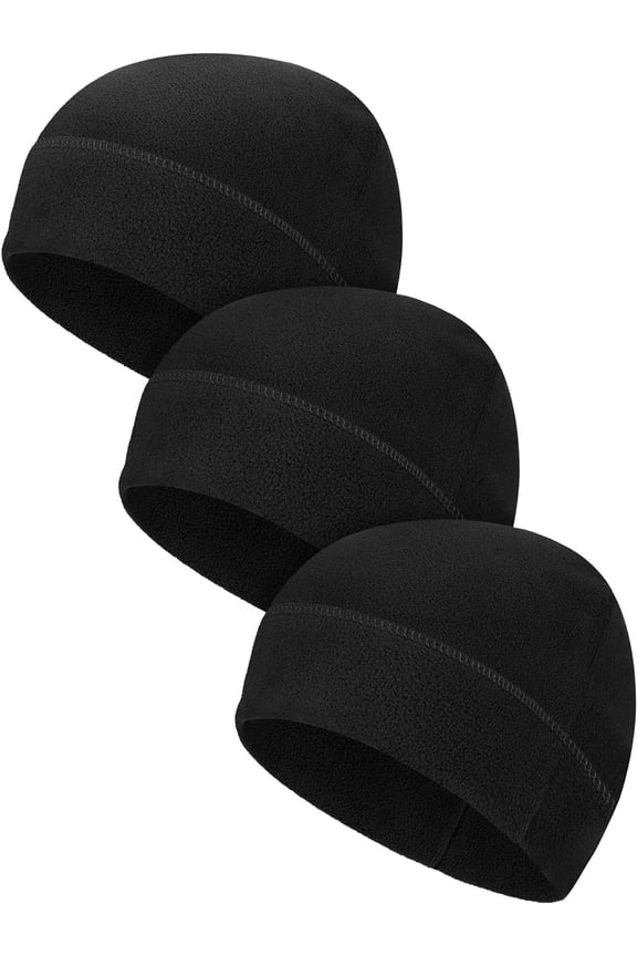 3 Pieces Winter Warm Skull Cap Soft Fleece Beanie Hat Thick Windproof Watch Cap Skiing Outdoor Warm Colored for Men Women