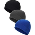 thumbnail image 1 of BlinkLLX 3 Pieces Winter Warm Skull Cap Soft Fleece Beanie Hat Thick Windproof Watch Cap Skiing Outdoor Warm Colored for Men Women, 1 of 7