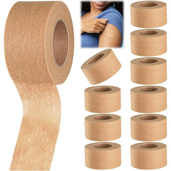 BlinkLLX 3 Rolls Micropore Tan Tape Skin Tape Adhesive Tape Non Woven Paper Tape for Household Supplies (1 Inch x 10 Yards)