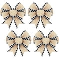 thumbnail image 1 of BlinkLLX 4 Pieces Christmas Burlap Plaid Bow Christmas Buffalo Gingham Craft Bows Xmas Tree Decorative Wreath Decor for Crafts Xmas Party Birthday Decor(Black and White,Classic), 1 of 7