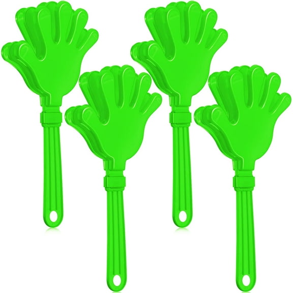 BlinkLLX 4 Pieces Jumbo Hand Clappers 11 Inch Noise Makers Party Favors Giant Large Hand Clappers Noise Makers for Sporting Events Cheers Ball Dance Basketball Football Noisemakers (Green)