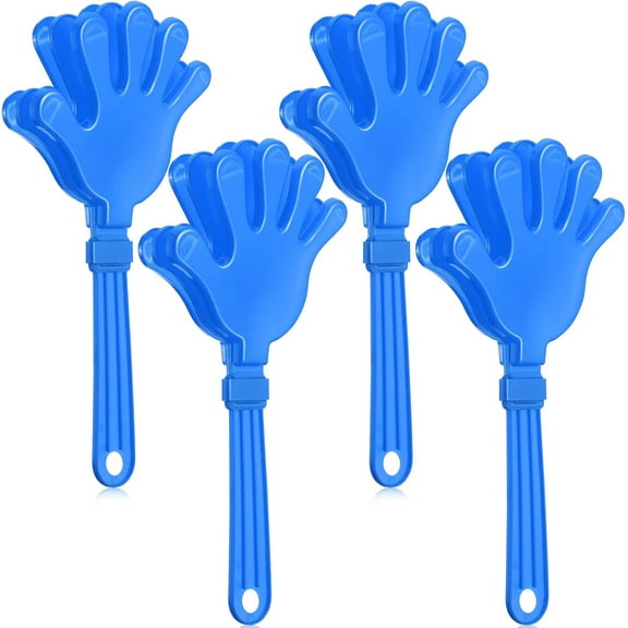 BlinkLLX 4 Pieces Jumbo Hand Clappers 11 Inch Noise Makers Party Favors Giant Large Hand Clappers Noise Makers for Sporting Events Cheers Ball Dance Basketball Football Noisemakers (Blue)