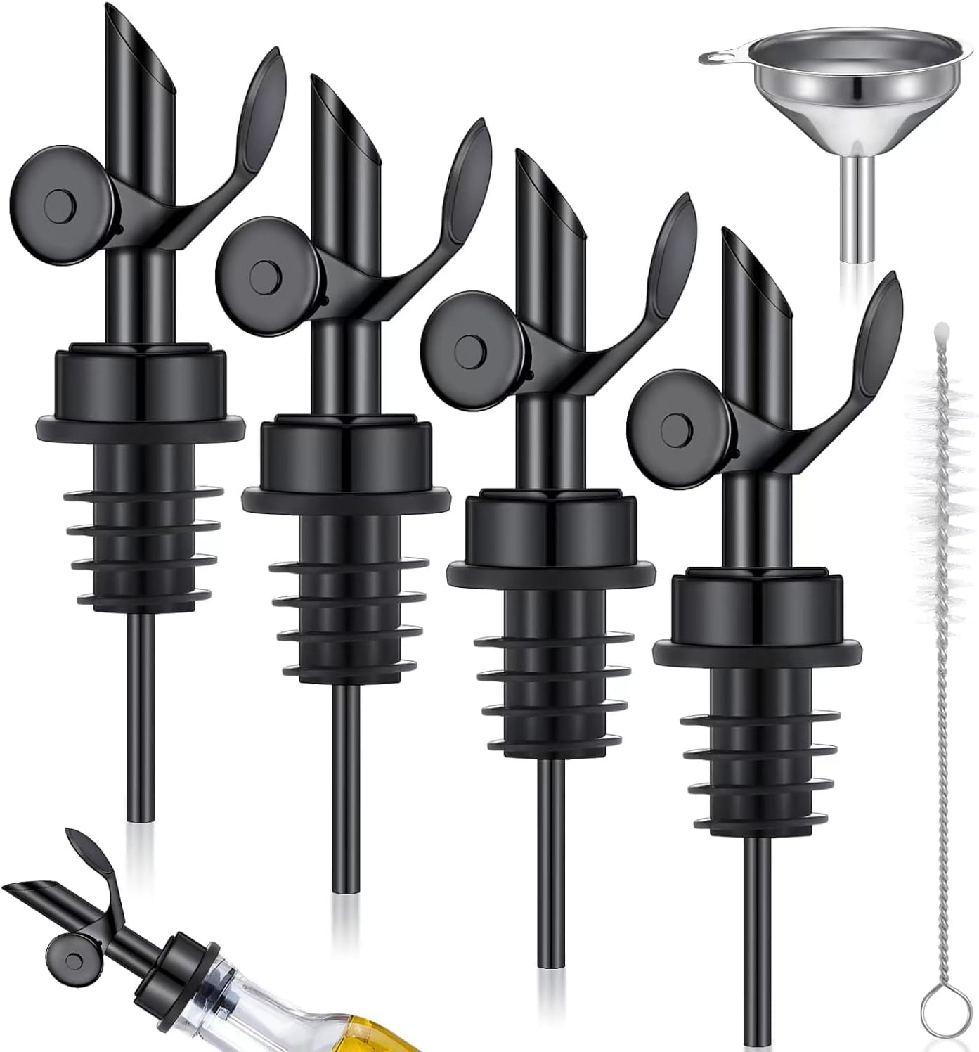 BlinkLLX 4 Pieces Weighted Stainless Steel Pourers Olive Oil Spout ...