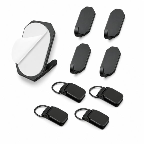BlinkLLX 4 Set Black Self Adhesive Metal Tapestry Wall Hanging Clips for Rugs