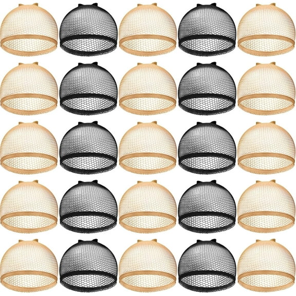 BlinkLLX 50 Pcs Mesh Net Stocking Wig Cap Stretchy Nylon Liner Weaving Close End Fishnet Wig Cap for Women Men